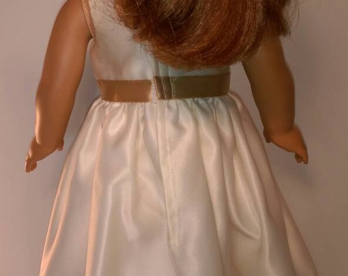 Cream Satin doll Easter dress, church dress fits dolls