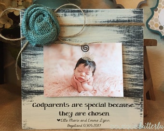 Gift for Godparents Godparents Gift Baptism Gift Godparents are Special Personalized Picture Frame Godfather Godmother Gift