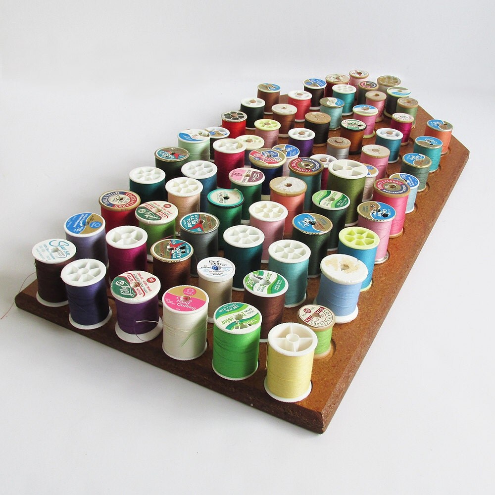 Large Sewing Thread Spool Rack With 69 Spools of Thread