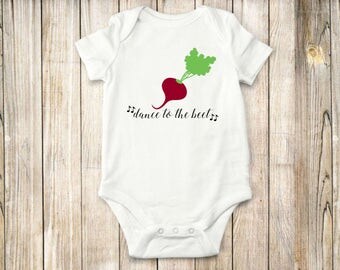 Dance to the Beet, Onesie, Bodysuit, Shirt, Music, Farm, Baby Clothing, Children clothing,