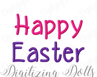 Happy Easter Machine Embroidery Design Digital File 3x3 4x4 5x5 5x7 6x10 INSTANT DOWNLOAD