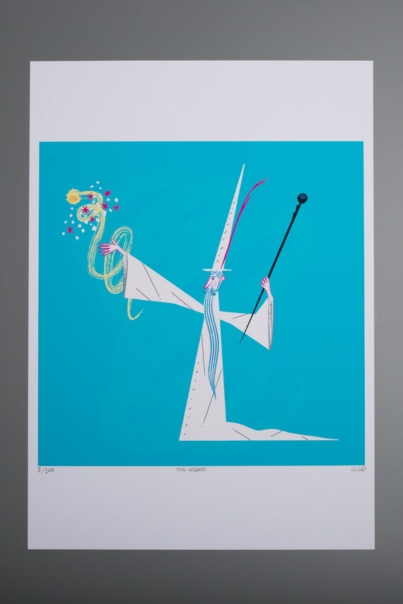 The Wizard - limited edition - Magic and Wizardry - A3 posters and prints - wall art print - by Oliver Lake - iOTA iLLUSTRATiON