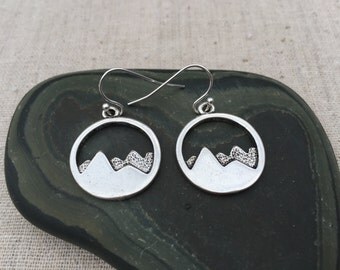 Silver Mountain Earrings - Mountain Jewelry - Simple Everyday Silver Earrings