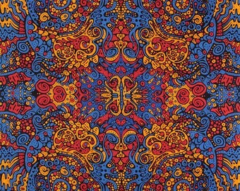 3D Liquid A Psychedelic Tapestry Tablecloth Wall Art Huge - 2 Sizes Available
