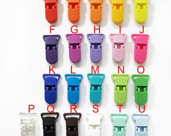 10 Plastic Pacifier Clip Suspender Clip. Paci Holder. Mitten Clip. Bib Clip. Wholesale Price 19 colors.