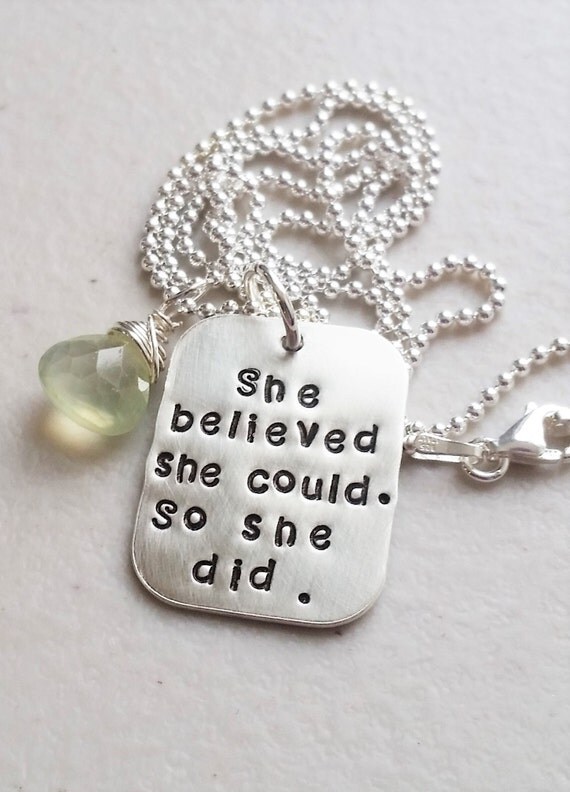 She Believed She Could Necklace Inspirational Necklace