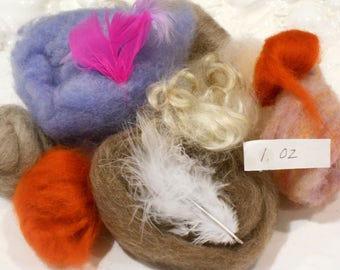 Wool Roving,Felting Fiber,Needle Felting,DIY,Roving,Fiber,Needle Felting Wool,Wet Felting Wool,Nuno Felting Fiber,Batts, Mixed Color Roving