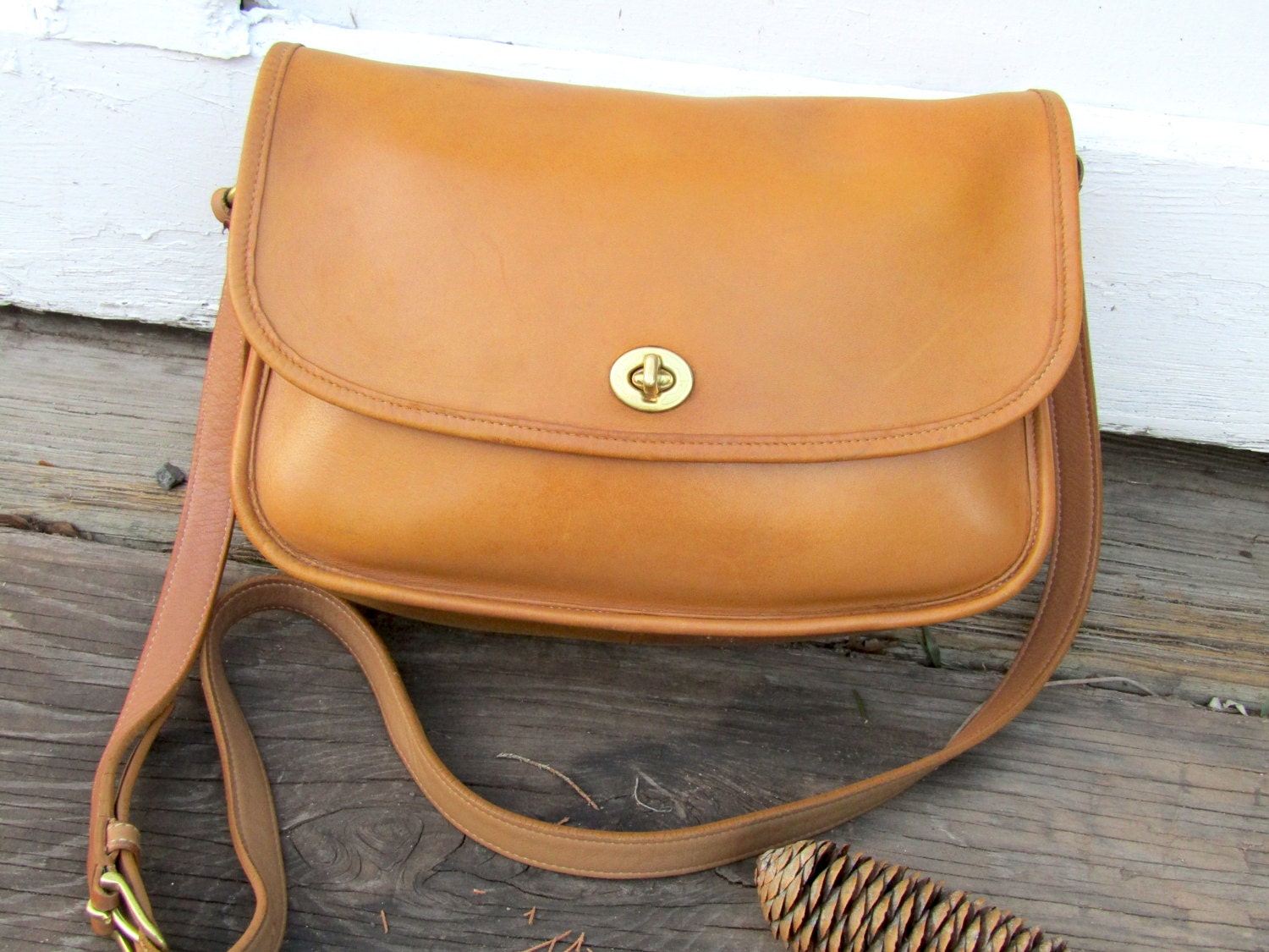 Vintage Coach Bag COACH City Bag Tan Leather 1990s