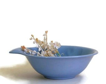 Homer Laughlin Skytone, Vintage Soup Bowl, Ceramic Bowl, Blue Cereal Bowl, Mid Century Dishes