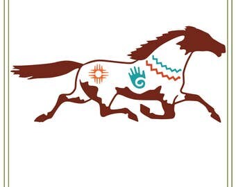 Southwest Horse svg file Painted Horse svg Use for iron on transfers, printable cards, vinyl cutting projects, signs, SVG