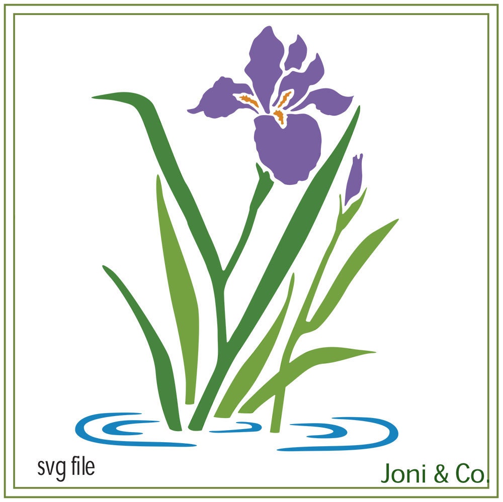 Download Iris svg Flower svg Glass Block Design SVG file vinyl