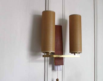 PAIR of 1960s Teak Wall Lights. Midcentury Modern Danish Design Sconces