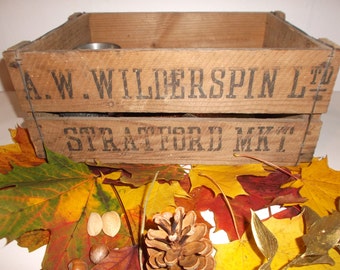 Antique London Market Wood Crate Stratford Market Box