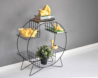 Mid-Century Circular Wire Plant Stand