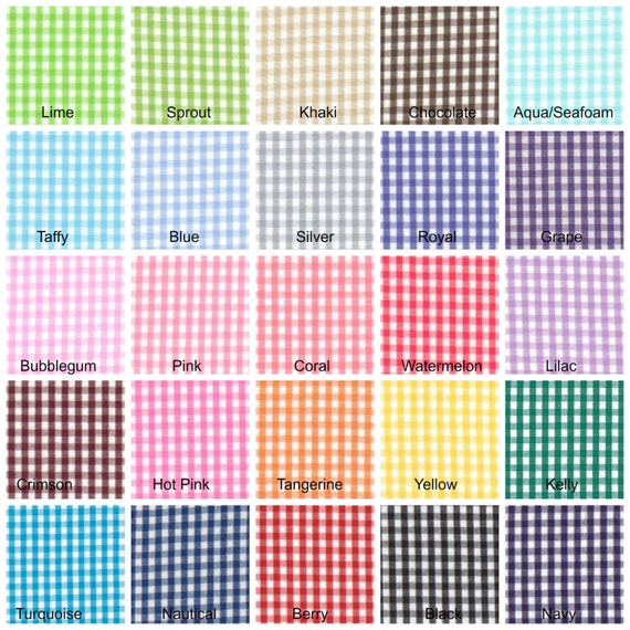 1/8 Gingham 60w 1 yd cut 25 colors to choose from by HeartTugzs