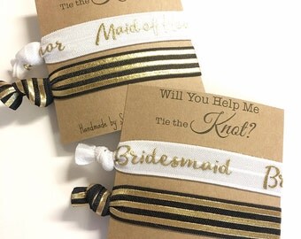 Will You Help Me Tie the Knot? - Will you be my Bridesmaid Gift - Hair Tie Bridesmaid Gift - Bridesmaid/Maid of Honor/Flower Girl Proposal
