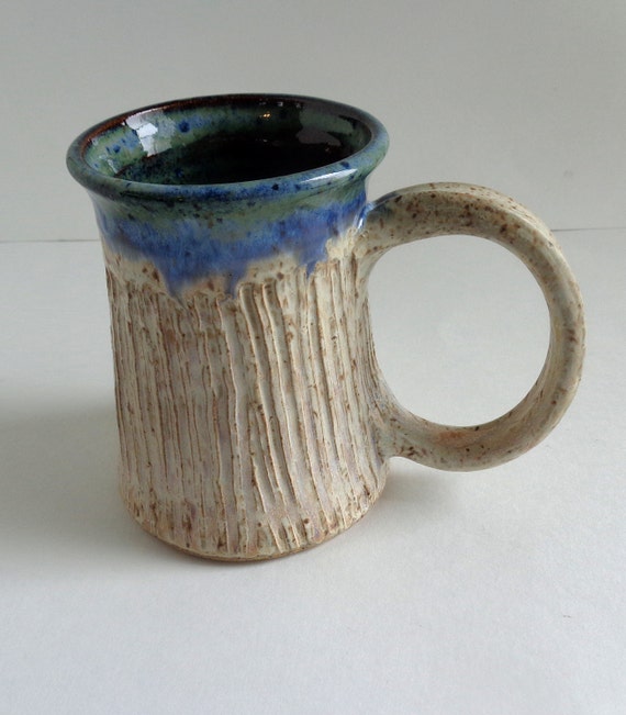 Hand made Pottery Mug Wheel Thrown Stoneware Pottery Mug with