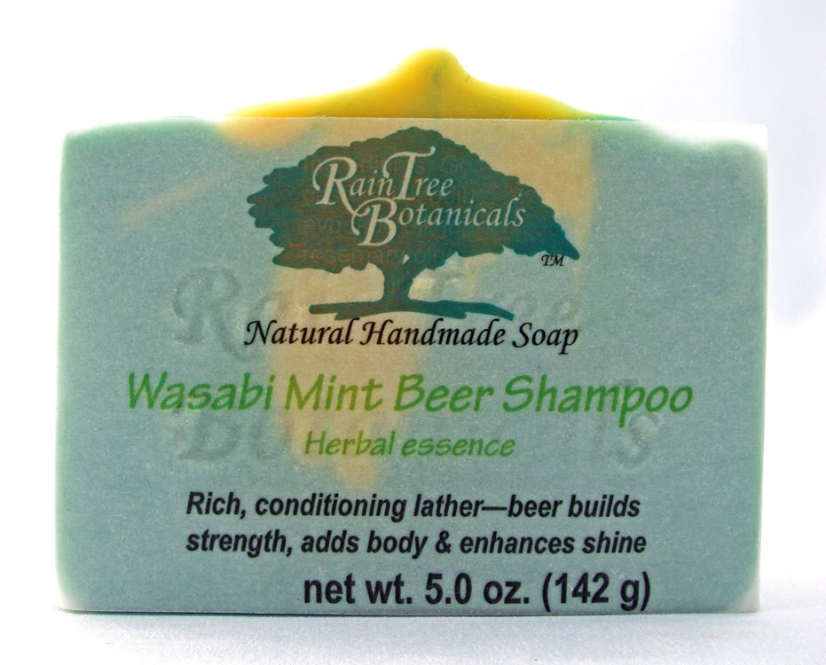 Wasabi Mint Beer Shampoo Cold Process Soap with Jojoba