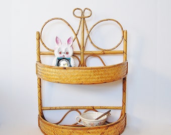 Wicker wall shelf | Etsy