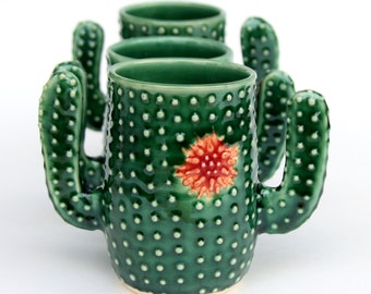 Cactus Mug - Succulent Cup - Coffee Tea Cup - Handmade Ceramic Pottery - MADE TO ORDER