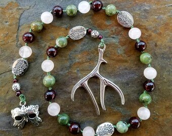 Beltane Pagan Prayer Beads, Witches Ladder, Witches Rosary, Meditation Beads, Worry Beads, Pagan Rosary, Prayer Mala, Pocket Mala