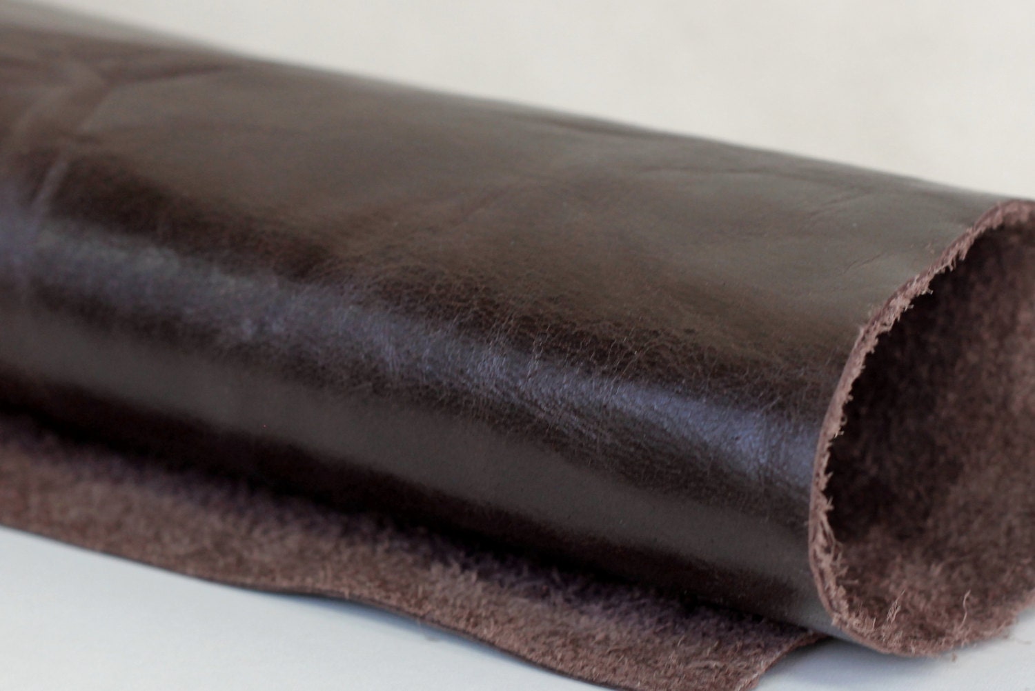 Dark Brown Genuine Leather Soft Cowhide by JLLeatherSupplies