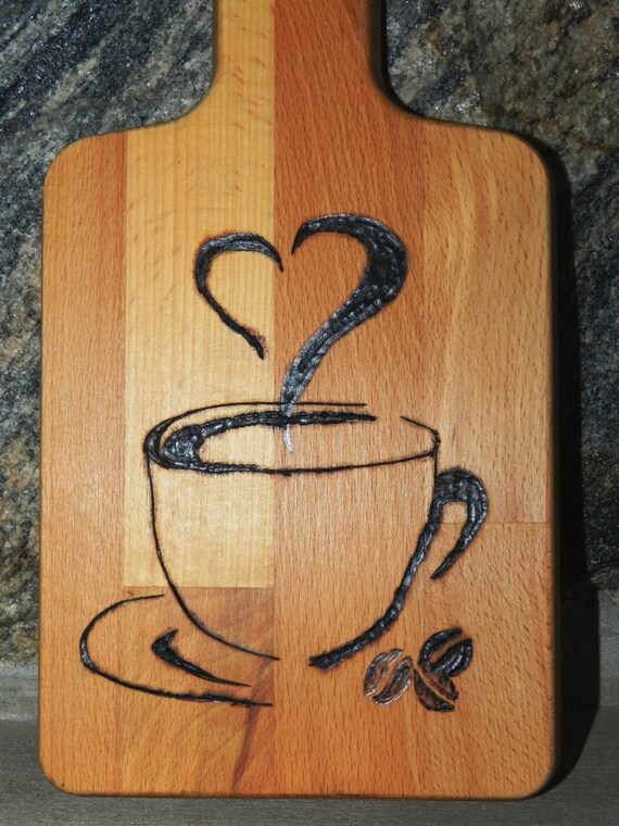 Cutting board décor Cutting board art Rustic wood coffee