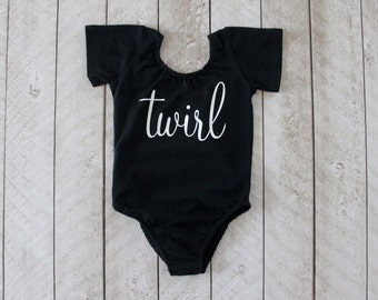 Twirl Leotard - Baby Leotard - Toddler Leotard - Dance Leotard - Black Leotard - Girls Leotard - Dance - Birthday Outfit - Tiny Dancer