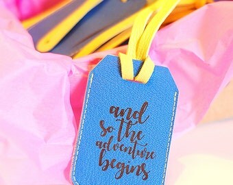 Personalized Leather Luggage Tag, Customized Real Leather Luggage Tag, Travel Tag, Baggage Tag from Genuine Leather