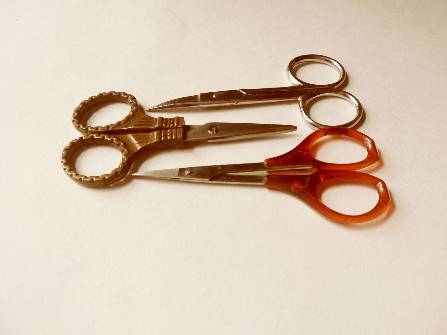 Three Pair of Sewing Scissors, Small Stainless Steel Scissors from