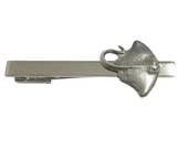 Silver Toned Textured Sting Ray Square Tie Clip