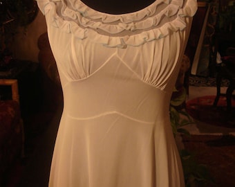 Vintage Ruffled Neckline Lingerie Gown