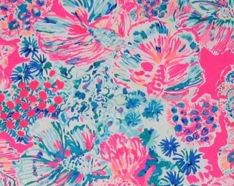 Various sizes of Tiki Pink Gypsea Pink cotton dobby ~Authentic Lilly Pulitzer fabrics~