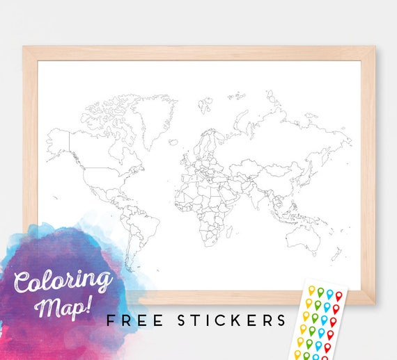 World Map for Coloring Blank World Map Countries World map