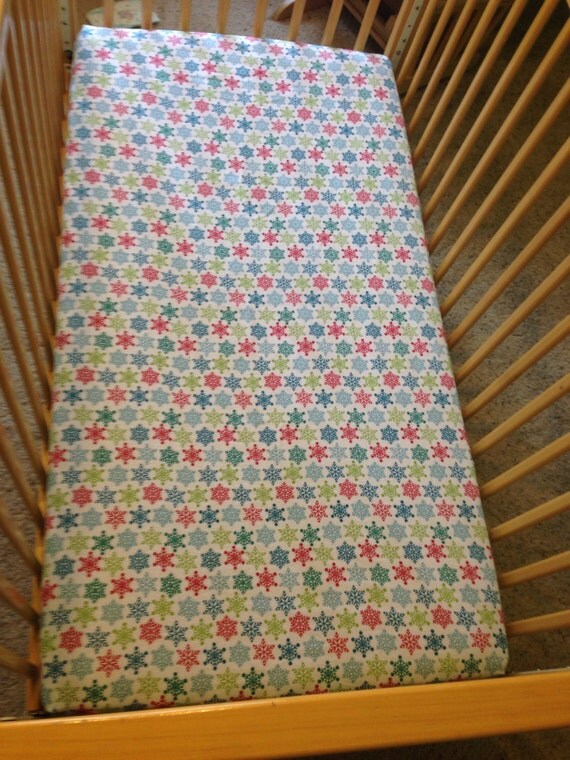 SNOWFLAKES Flannel Fitted Crib/Toddler Sheets