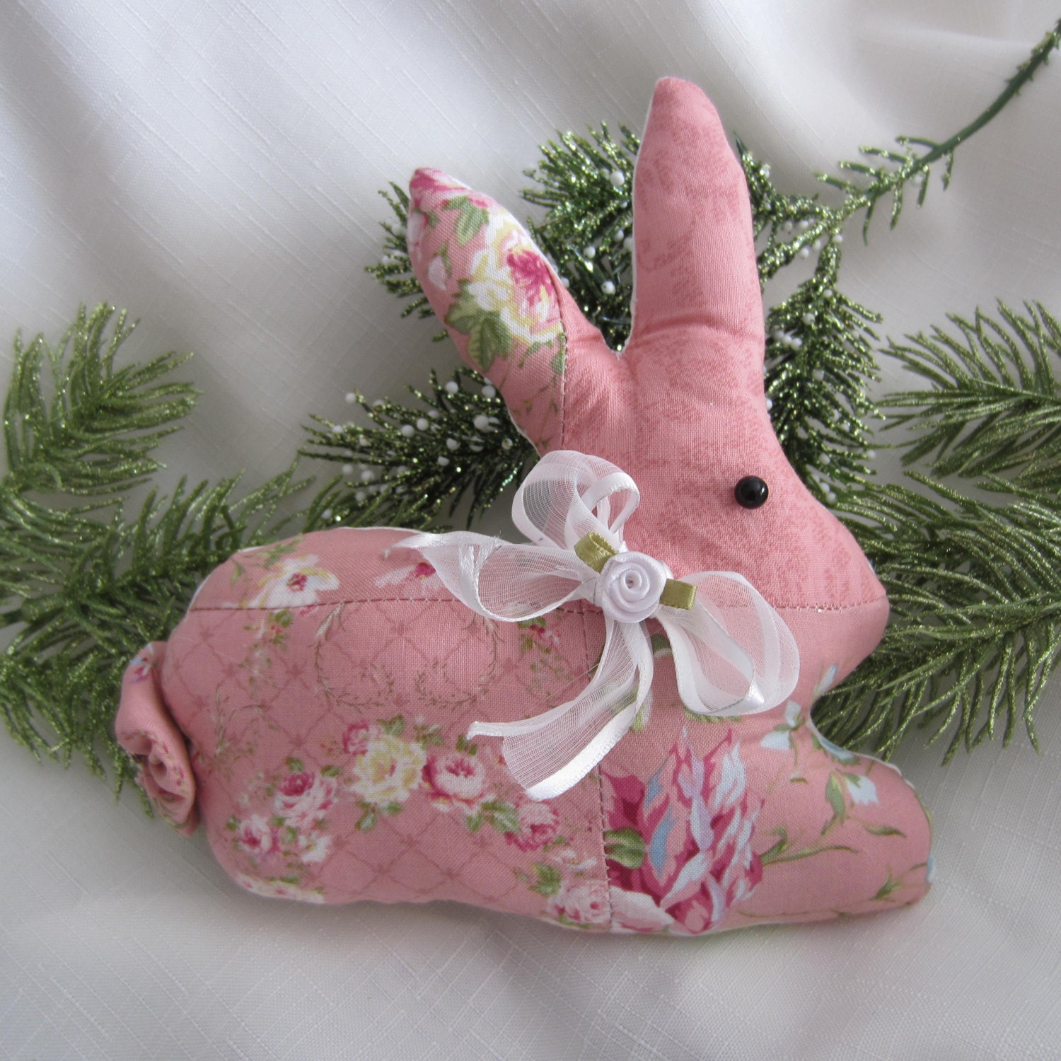 Bunny Pillow Tuck Bunny Shape Pillow by RoseCottagePillows