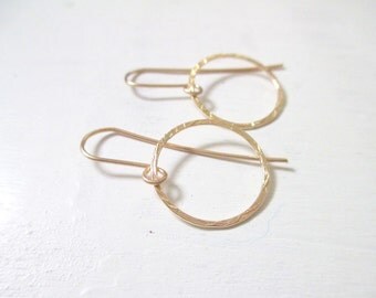 Gold hoop earrings, boho chic earrings, gold circle earrings, gold earrings, elegant jewelry, gold filled earrings