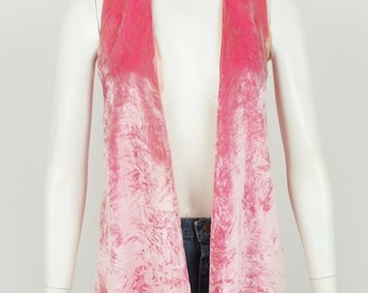 Retro Bohemian Bright Pink Velvet Vest main image 0
