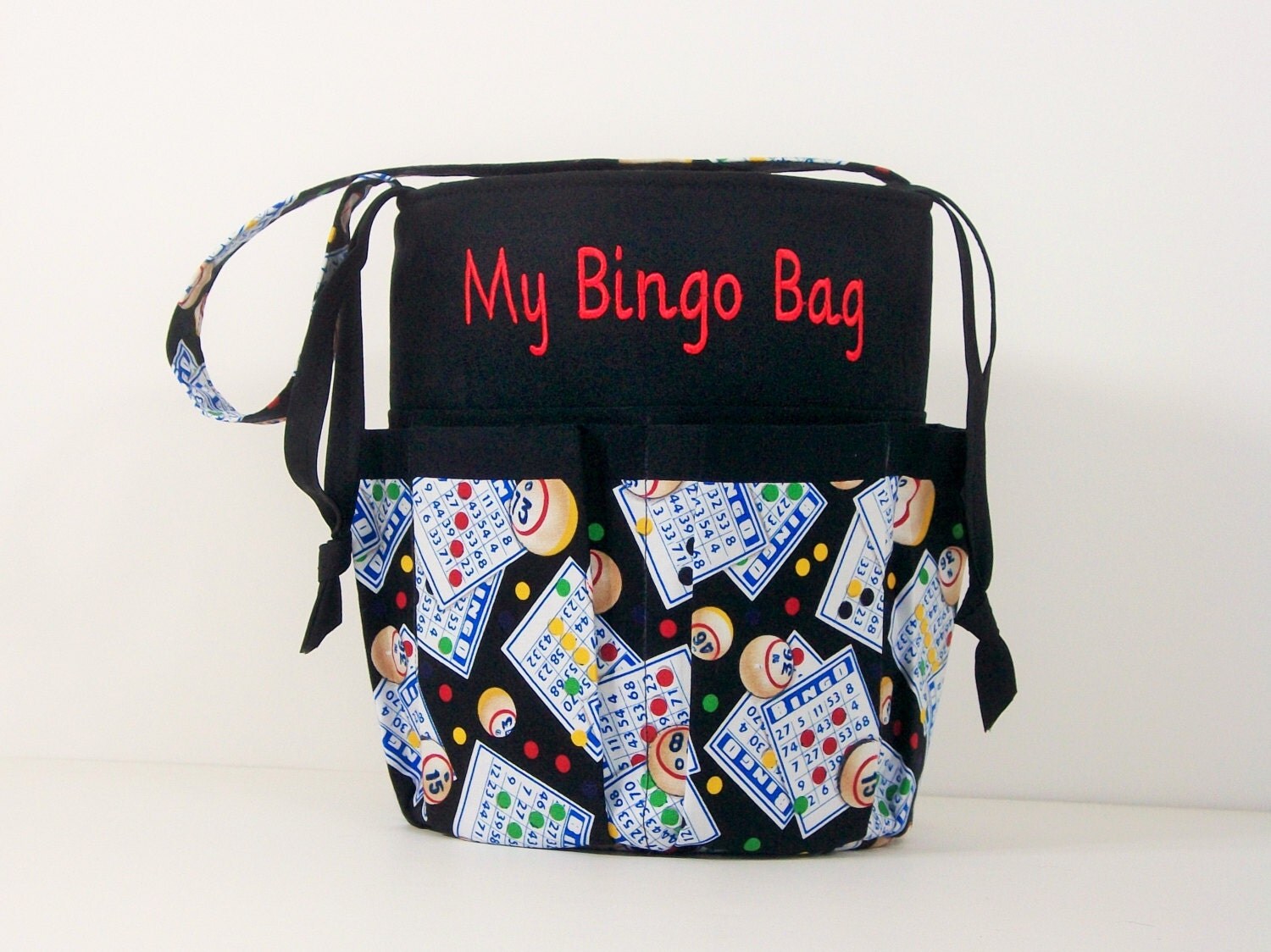 Monogrammed DRAWSTRING Bingo Bag Tote/ Craft Bag in Bingo