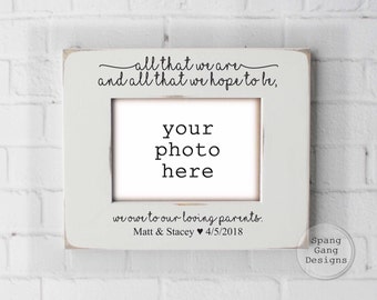 Wedding gift for parents of the Groom gift, Mother of the Groom, Father of the Groom, Mom Dad shower Thank You, Personalized Frame W03WeOwe