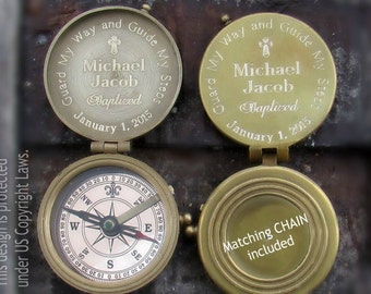 Baptism Gift Boy, Engraved Compass, Boy Baptism Gift, Baptism Gift, Confirmation Gift Boy, Personalized Compass, Compass, Baptism Compass