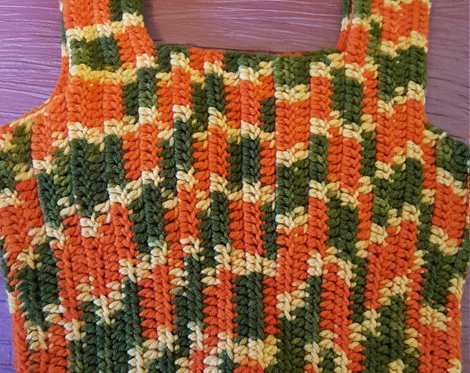 XS Vintage Handmade Acrylic Crochet Vest-70s