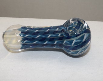 3 3/4 Blue & Blue Color Swirl Gass Pipe
