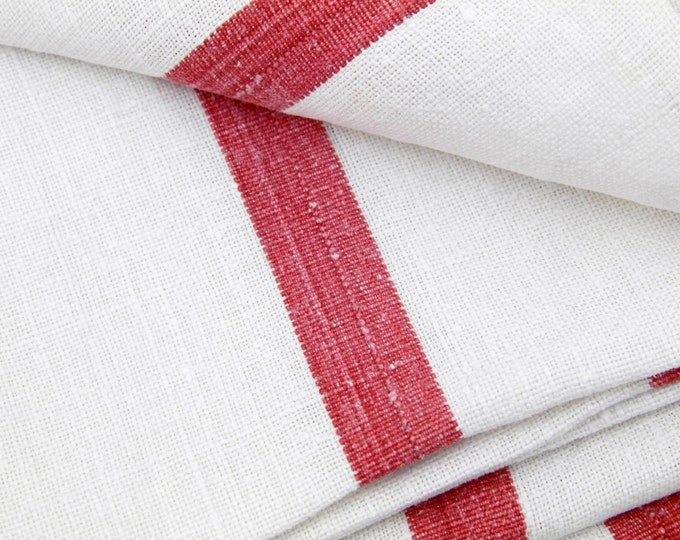 Set 2 Large Antique French Cotton Tea Towels with Woven Red Stripes Hanging Loop, French Country, Kitchen Decor, Provencal, French Decor Set 2 Large Antique French Cotton Tea Towels with Woven Red Stripes Hanging Loop, French Country, Kitchen Decor, Provencal, French Decor