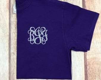 black shirt with monogram