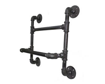 Industrial Double Towel Rack
