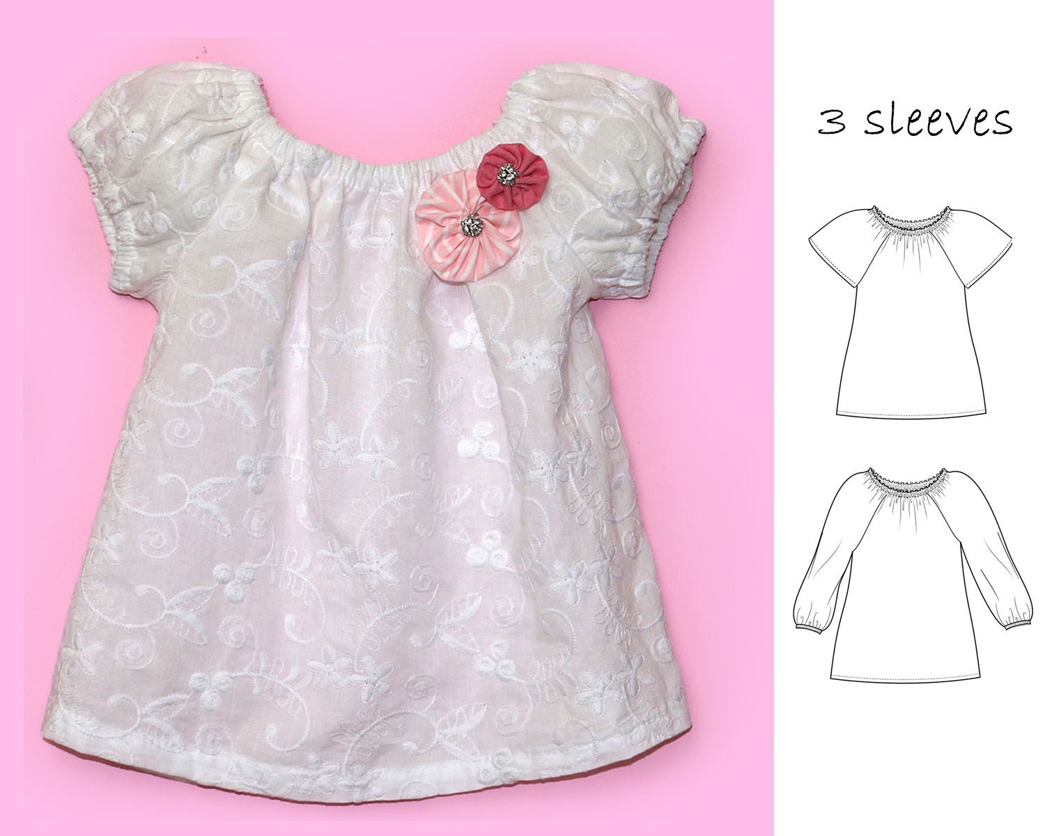 VERY EASY baby sewing pattern pdf Baby peasant top pattern