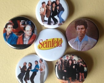 Seinfeld pin back buttons 1.25" set of 6