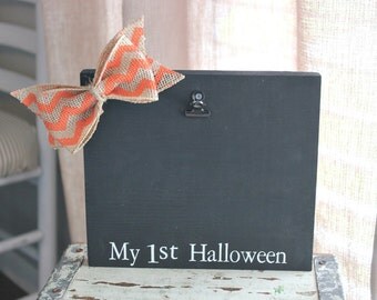 halloween picture frame board . rustic my first halloween customized frame . babys first halloween picture frame . childs holiday frame