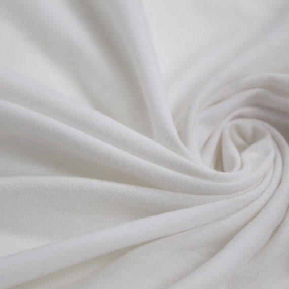 White Medium-Weight 57'' Cotton Jersey Knit Fabric by